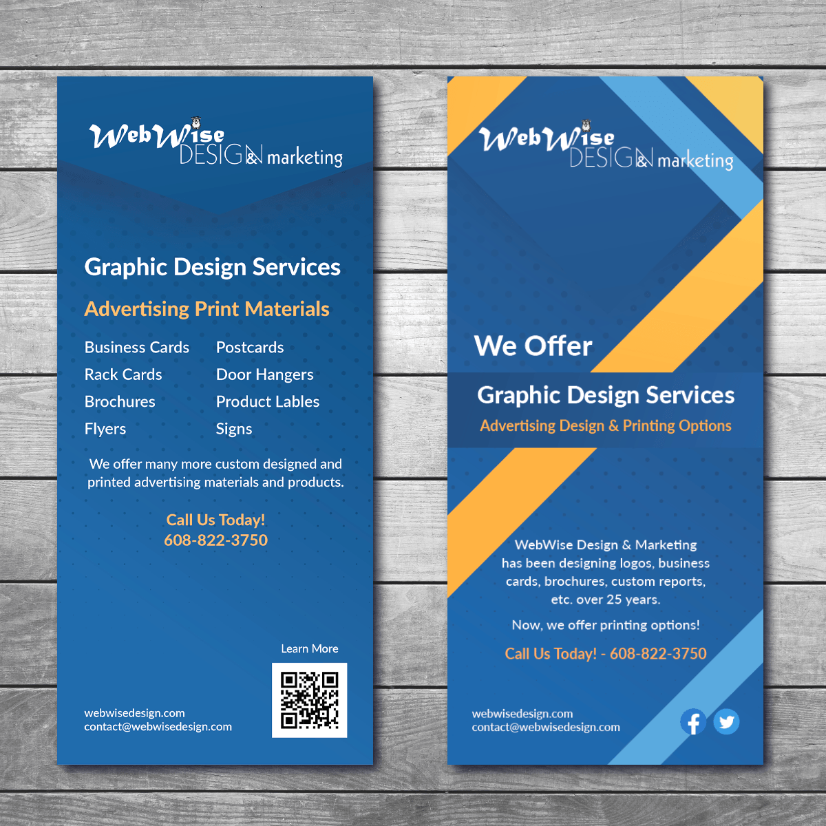WebWise Design - Graphic Design Services Rack Card