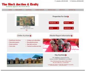 Tim Slack Auction and Realty website